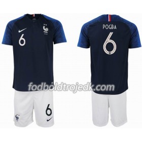 Frankrig VM 2018 POGBA 6 2 star Børn Hjemme - Fodboldtrøjer(S/S)